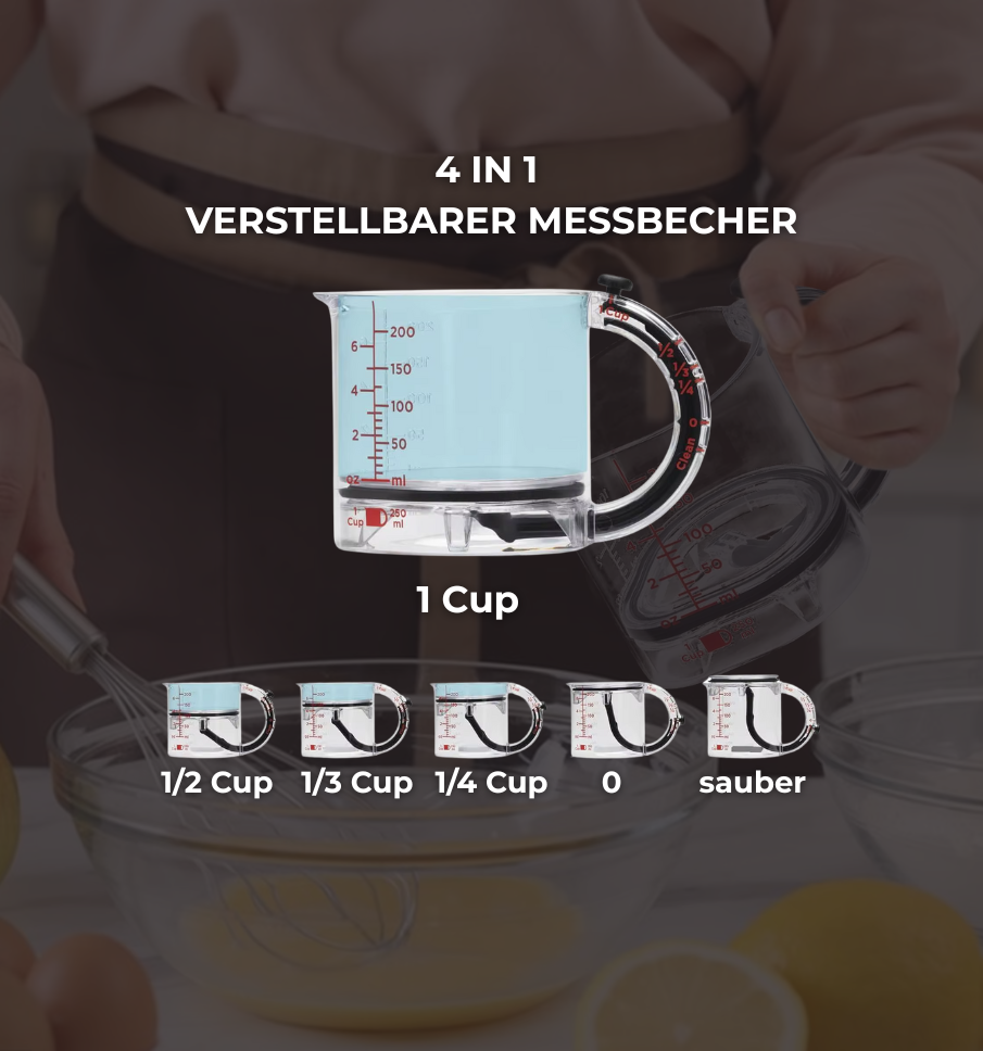 FlexiCup - Der clevere 4-in-1 Messbecher für Backen & Kochen