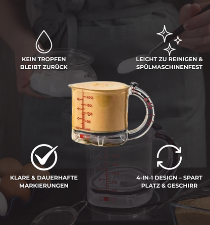 FlexiCup - Der clevere 4-in-1 Messbecher für Backen & Kochen + kostenloses E-book